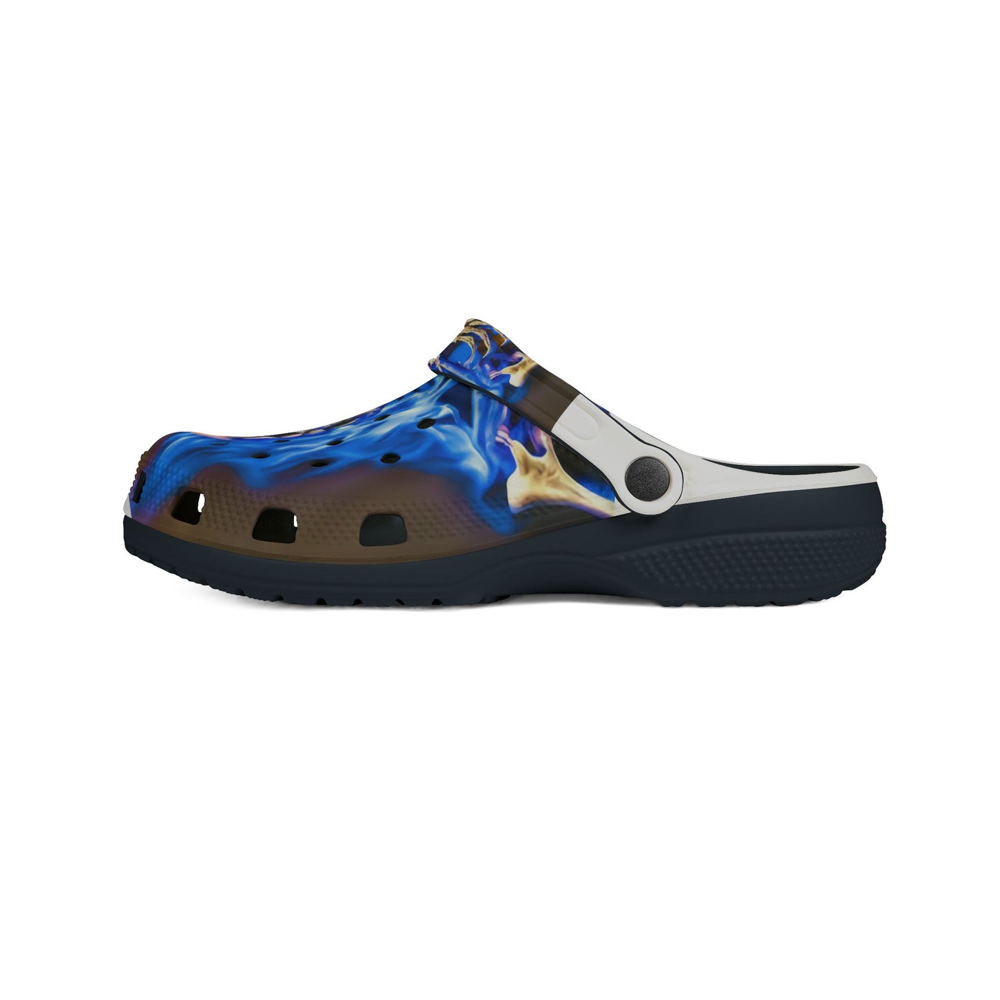 Flame Skull EVA Foam Rubber Clogs - Unique Comfortable Footwear for Halloween and Everyday Casual Wear