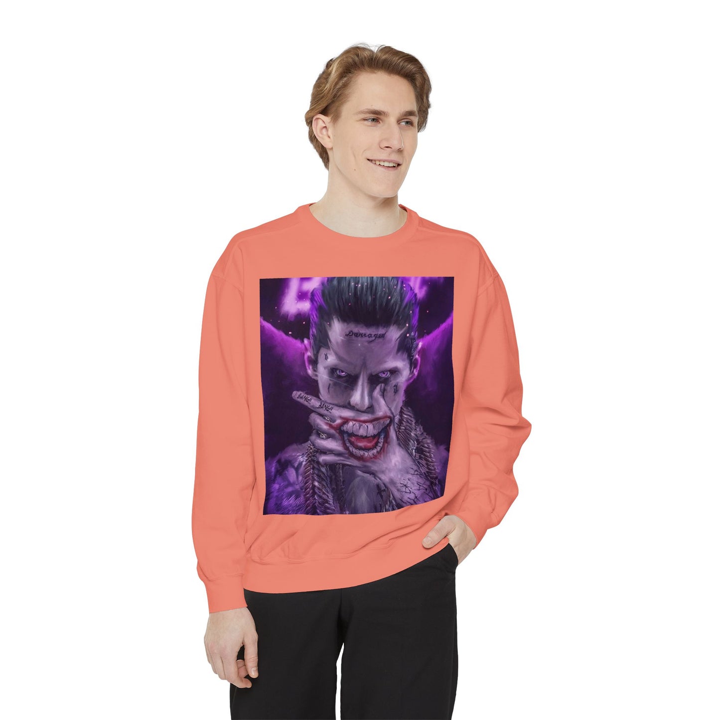 Unisex Joker Sweatshirt | Garment-Dyed | Edgy Graphic Design