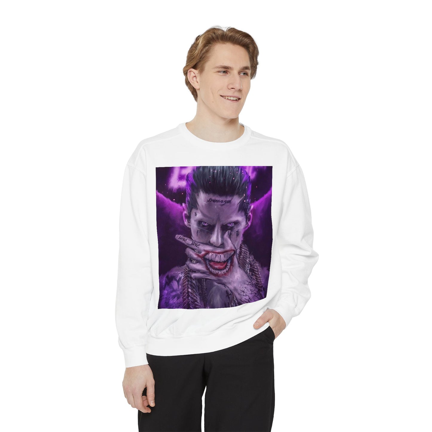 Unisex Joker Sweatshirt | Garment-Dyed | Edgy Graphic Design