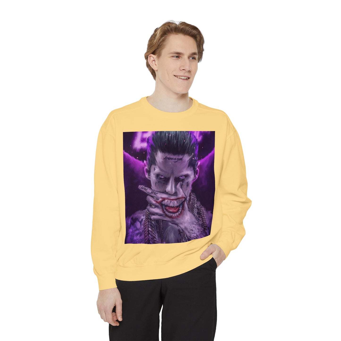 Unisex Joker Sweatshirt | Garment-Dyed | Edgy Graphic Design