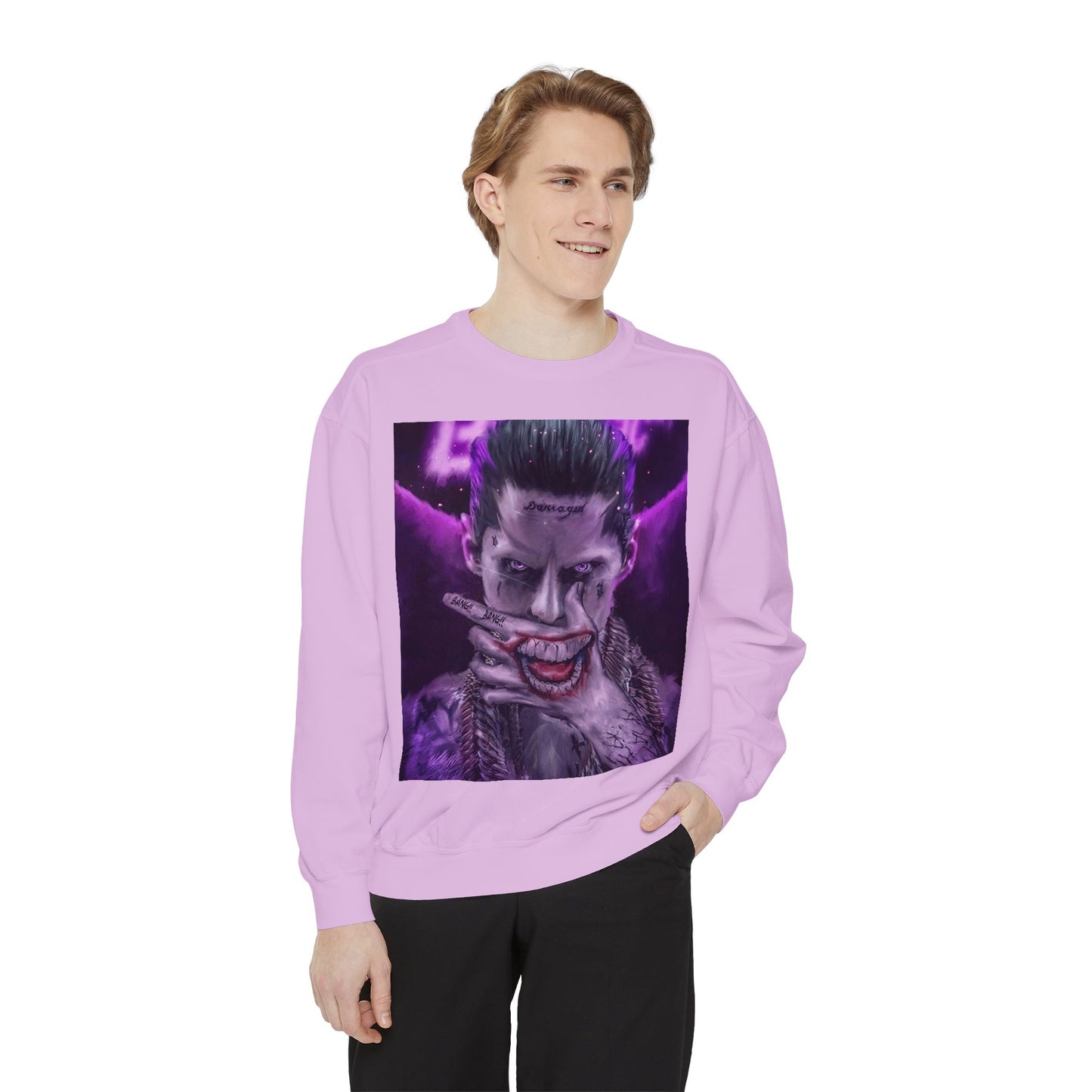 Unisex Joker Sweatshirt | Garment-Dyed | Edgy Graphic Design