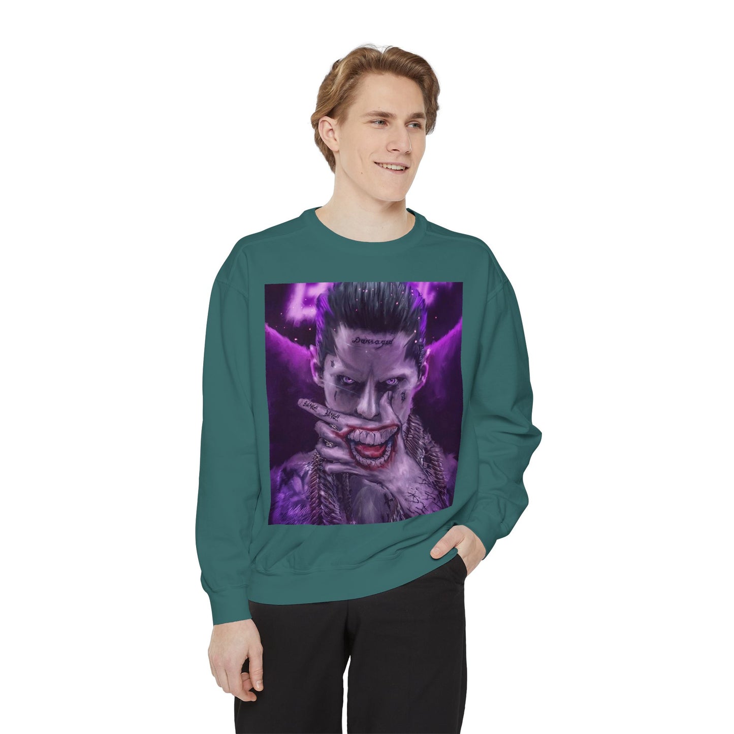 Unisex Joker Sweatshirt | Garment-Dyed | Edgy Graphic Design