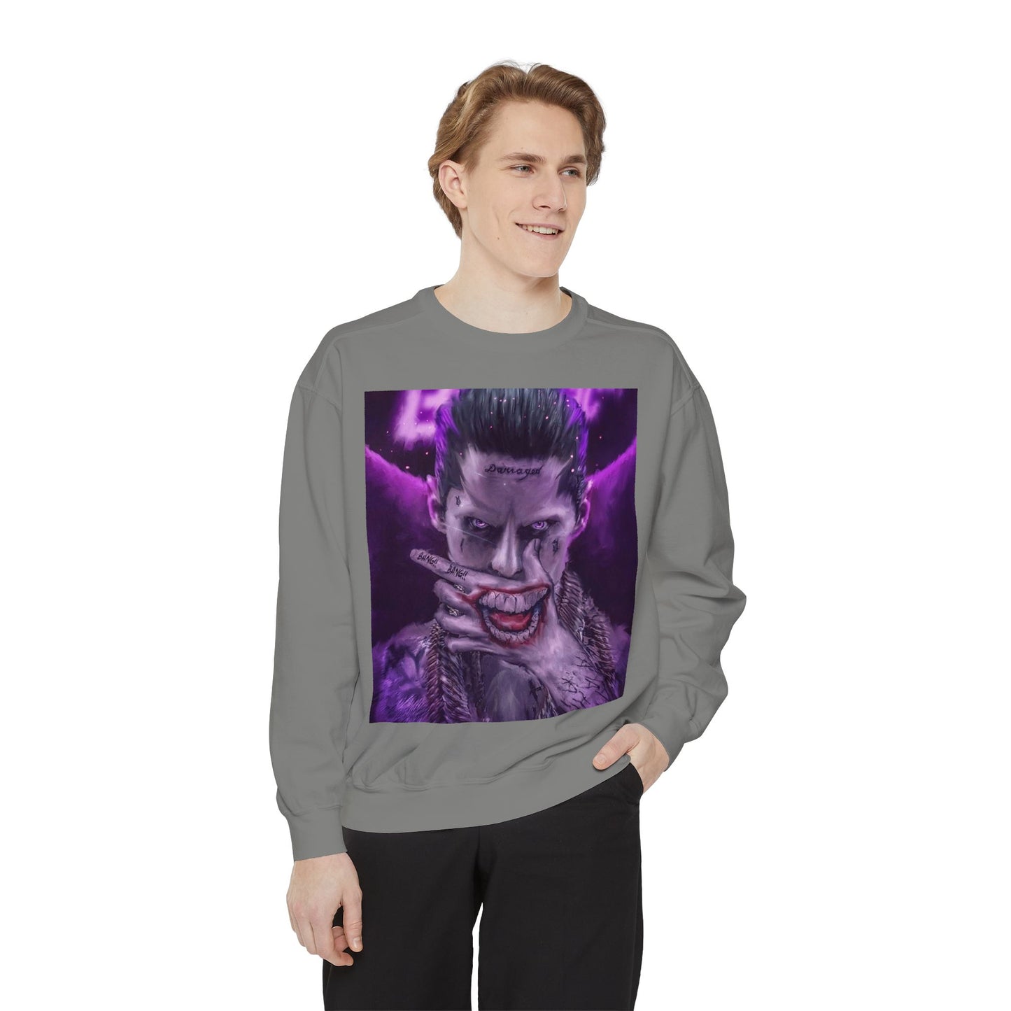 Unisex Joker Sweatshirt | Garment-Dyed | Edgy Graphic Design