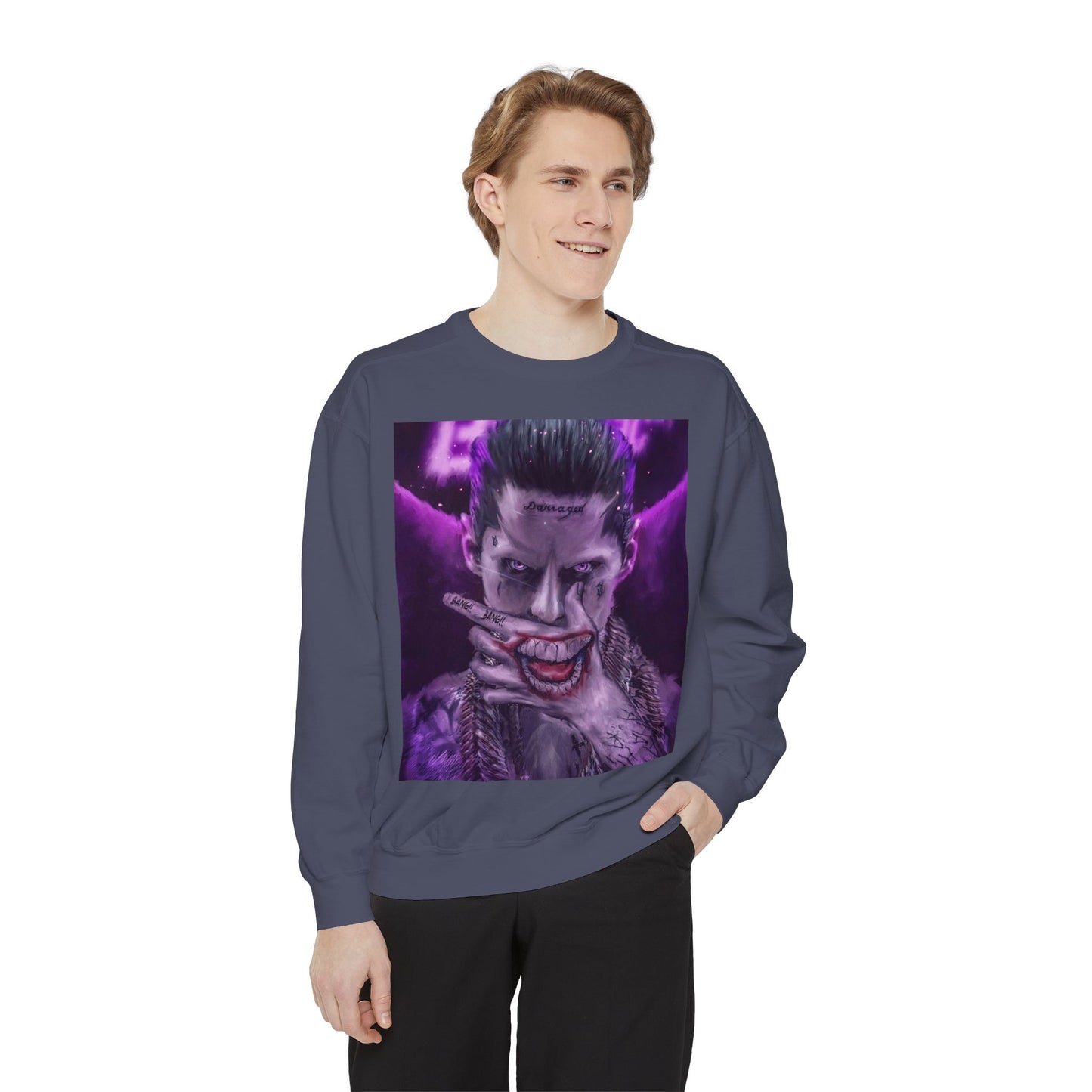 Unisex Joker Sweatshirt | Garment-Dyed | Edgy Graphic Design